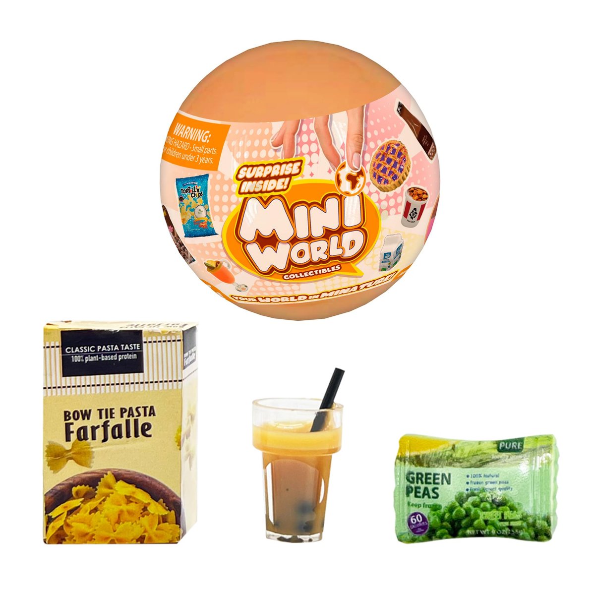 Bizak Mini World Set Nevera Color Amarillo con 4 cápsulas Sorpresa, playset Coleccionable con Mini Alimentos y función de hielos, Incluye Accesorios, para niños y niñas Desde 6 años (64501006-2