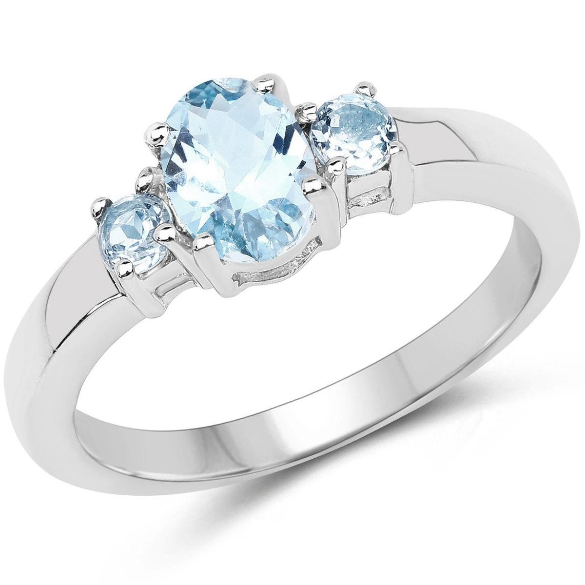 Фото - Перстень Biżuteria Prana, Pierścionek srebrny z 3 naturalnymi topazami niebieskimi,