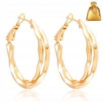 Biżuteria Ze Stali Chirurgicznej, Złote Pozłacane Kolczyki Kółka Grube Koła