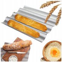 Blacha do pieczenia bagietek zapiekanek pieczywa FORMA 38 cm na 4 bagietki