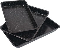 Blachy Do Pieczenia Ciasta Tortów 3 Szt. Prostokątne Stal Węglowa 200C 1025