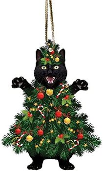 Black Cat Christmas Ornaments - Black Cat Xmas Tree Hanging Decoration - Inna marka