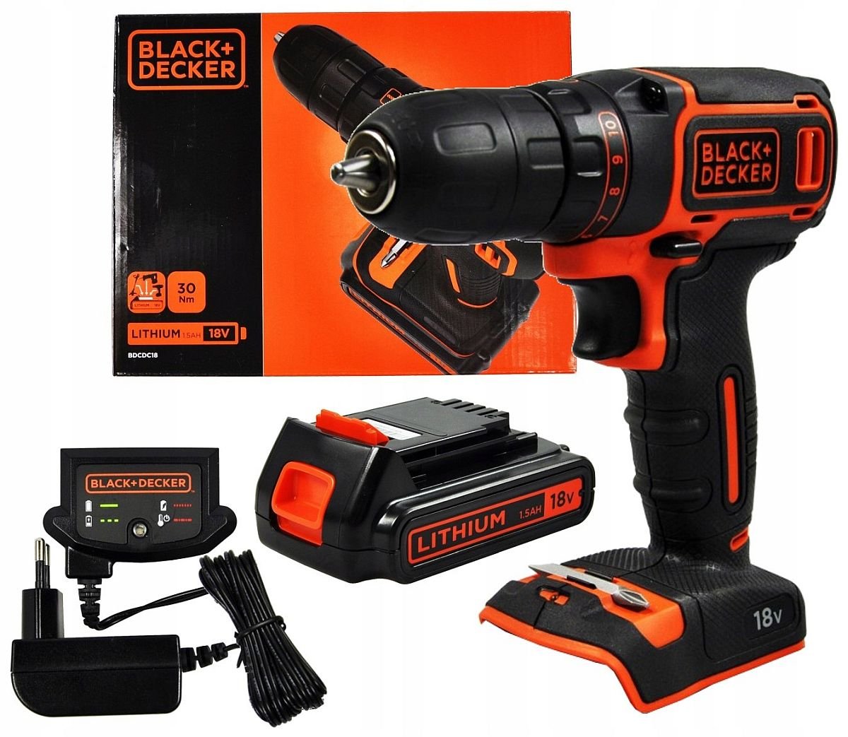 Black&Decker Wiertarko-wkrętarka BDCDC18 18V 1.5Ah