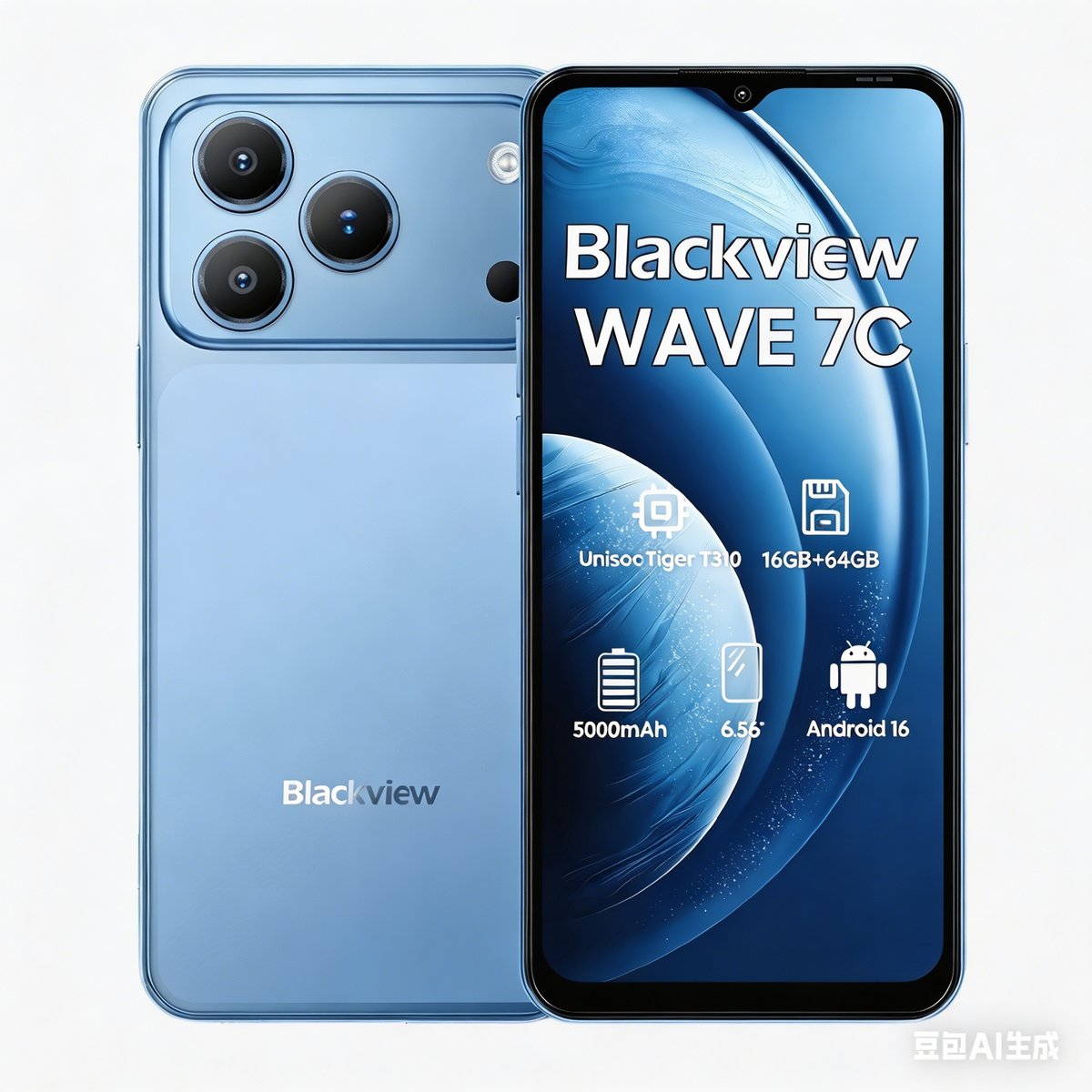 Blackview WAVE 7C Smartfon 4GB/64GB 5000mAh Unisoc T310 Android 16 ...