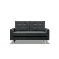 BLANK - Sofa rozkładana, Dwuosobowa, Funkcja spania, Pojemnik na pościel, Szary