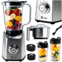 BLENDER KIELICHOWY DUŻY SMOOTHIE 4w1 + MŁYNEK + 2 BIDONY + stal INOX ISAJ BL2