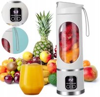 BLENDER KIESZONKOWY 450ML 3.7V 50W USB 10 NOŻY PODRÓŻNY BIAŁY