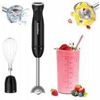 Blender Reczny 3w1 1000W Czarny Trzepaczka Miarka Do Koktajli Zup Sosow