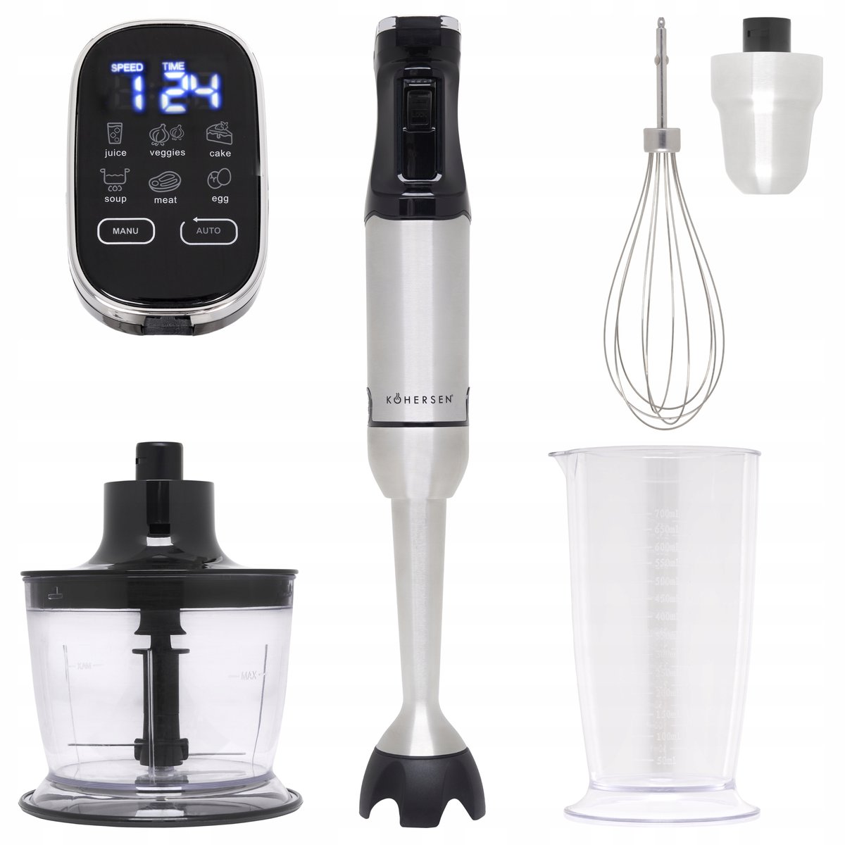 KOHERSEN Blender Ręczny Timer, Rozdrabniacz, Ubijanie Kohersen Smart 1200W