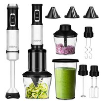 BLENDER RĘCZNY WIELOFUNKCYJNY TYTANOWE OSTRZE 7w1 1500W LED MOCNY MIKSER