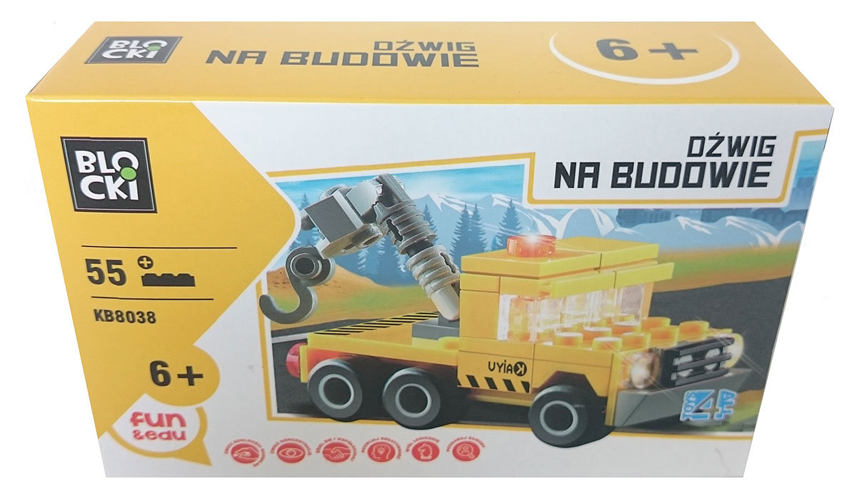 Blocki, klocki Na budowie Dźwig