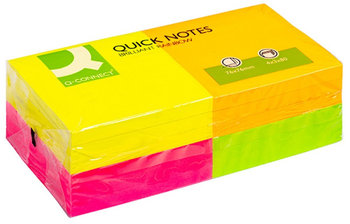 bloczek samoprzylepny q-connect rainbow, 76x76mm, 4x3x80 kart., neon, mix kolorów - Q-CONNECT