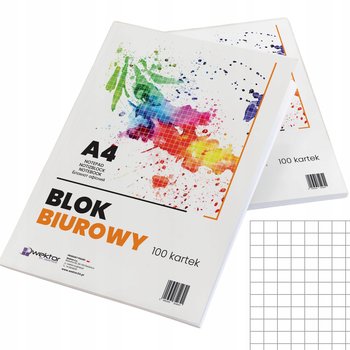 Blok biurowy brulion format A4 100 kartek w kratkę notatnik do wyrywania - WEKTOR