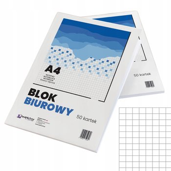 Blok biurowy brulion format A4 50 kartek w kratkę notatnik do wyrywania - WEKTOR