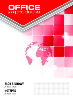 blok biurowy office products, a4, w kratkę, 50 kart., 70gsm - Office Products