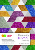 Blok BROKAT, A5, 10 arkuszy, 150g, 10 kolorów, Happy Color - Happy Color