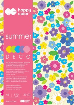 Blok Deco Summer, A5, 5 kolorów, 170 g - Happy Color
