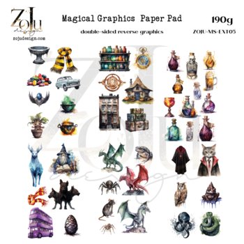 Blok elementów do wycinania ZoJu Design Magical Saga - MAGICZNE GRAFIKI - ZoJu Design