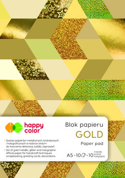Blok GOLD, A5, 150-230g, 10 arkuszy, Happy Color - Happy Color