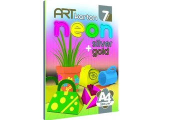 Blok kartonów kolorowych A4/7K neon 250g - Panta Plast