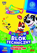 Blok kolorowy barwiony w masie ASTRAPAP A4 170g 10 ark 