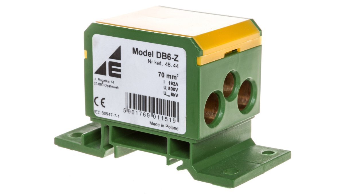 Zdjęcia - Listwa przeciwprzepięciowa / przedłużacz Blok rozdzielczy 2x4-70mm2 + 2x4-50mm2 + 1x4-25mm2 żółto-zielony DB6-Z 48.