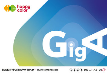 Blok rysunkowy, GigA, biały, A2, 30 arkuszy - Happy Color