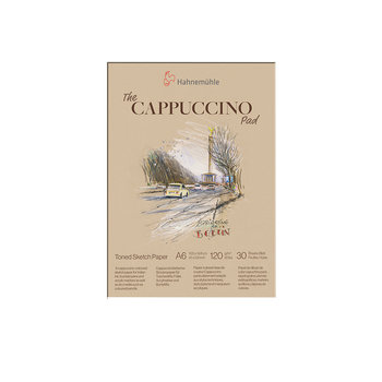 Blok rysunkowy z papierem w kolorze jasnobrązowym Hahnemühle „THE CAPPUCCINO PAD” -  A6 „format kieszonkowy”, 30 kartek, 120 g/m2 - Hahnemuhle
