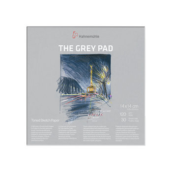 Blok rysunkowy z papierem w kolorze jasnoszarym Hahnemühle „THE GREY PAD” - kwadratowy format 14 x 14 cm, 30 kartek, 120 g/m2 - Hahnemuhle