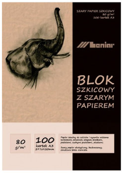 Blok szkicowy z szarym papierem A3, 100 kartek - LENIAR