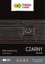 Blok techniczny, A4, czarny, 170g Happy Color