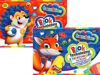Blok techniczny, A4, kolorowy, Bambino, mix wzorów - Bambino