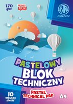 Blok techniczny pastelowy A4 Astra 170g 10 arkuszy