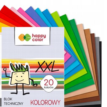 Blok Techniczny XXL KOLOR szkolny A4 170g 20 kartek Happy Color 7009 - bez marki