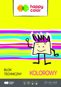 Blok teczniczny kolorowy A3 Happy Color 10 arkuszy - Happy Color