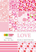 Blok z motywami Love, A4, Happy Color - Happy Color