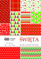 Blok z motywami świątecznymi, Boże Narodzenie, happy Color
