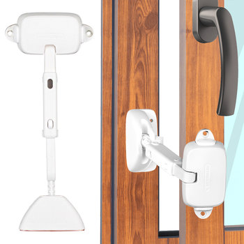 BLOKADA OKNA ZABEZPIECZENIE do okien DRZWI OGRANICZNIK OKIENNY REGULATOR - JUST-DEAL