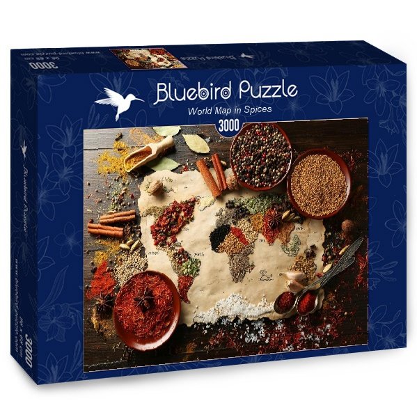 Фото - Пазли й мозаїки Bluebird, puzzle, World Map In Spices, 3000 el.