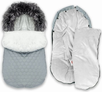 BlueKitty, Śpiworek 3w1 do wózka spacerówki gondoli fotelika 0-13 kg - PIKOWANY - 85x40, szary - BlueKitty