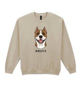 Bluza bez kaptura Amstaff Personalizowana Pupil Pies Beżowy XL