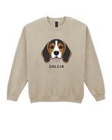 Bluza bez kaptura Beagle Personalizowana Pupil Pies Beżowy M