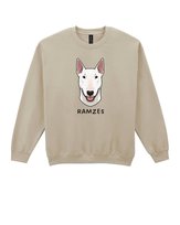 Bluza bez kaptura Bull Terrier Personalizowana Pies Beżowy XL
