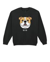 Bluza bez kaptura Bulldog Personalizowana Pupil Pies Czarny L
