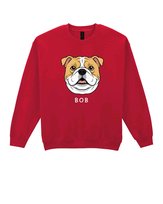 Bluza bez kaptura Bulldog Personalizowana Pupil Pies Czerwona L
