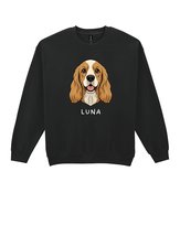 Bluza bez kaptura Cocker Spaniel Personalizowana Pupil Pies Czarny XL
