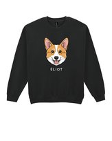 Bluza bez kaptura Corgi Personalizowana Pupil Pies Czarny L