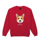 Bluza bez kaptura Corgi Personalizowana Pupil Pies Czerwona L