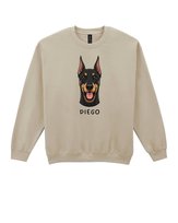 Bluza bez kaptura Doberman Personalizowana Pupil Pies Beżowy M