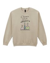 Bluza bez kaptura Dzień Nauczyciela Chemia Śmieszna Beżowy L